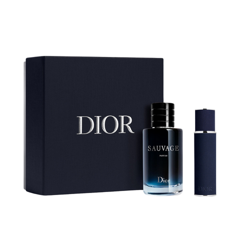 Dior Sauvage Parfum 100ml Refillable and Travel Spray 2 Piece Gift Set