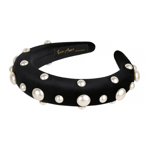 Paris Mode Velvet Pearl 3 Cm Padded Headband