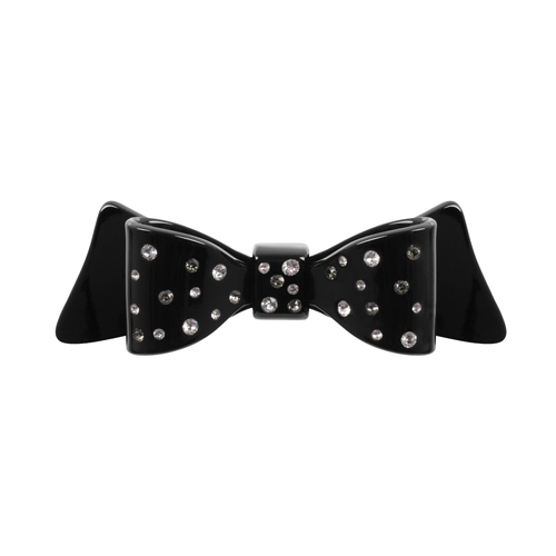 Paris Mode Marielle Crystal Large Bow Hair Clip Black